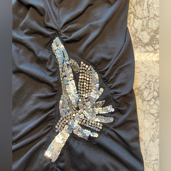 Mandee Black with Silver Side Sequins Top - Size Medium - Picture 3 of 9